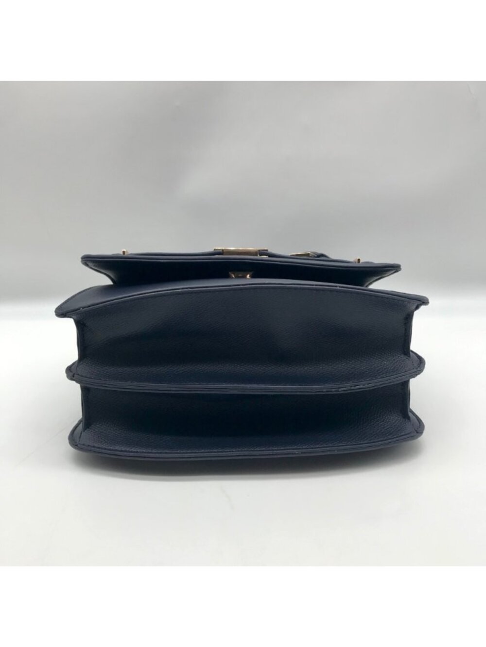Anne Klein Women's Blue Leather Belted Flap Saddle with Convertible Strap - Picture 5 of 10